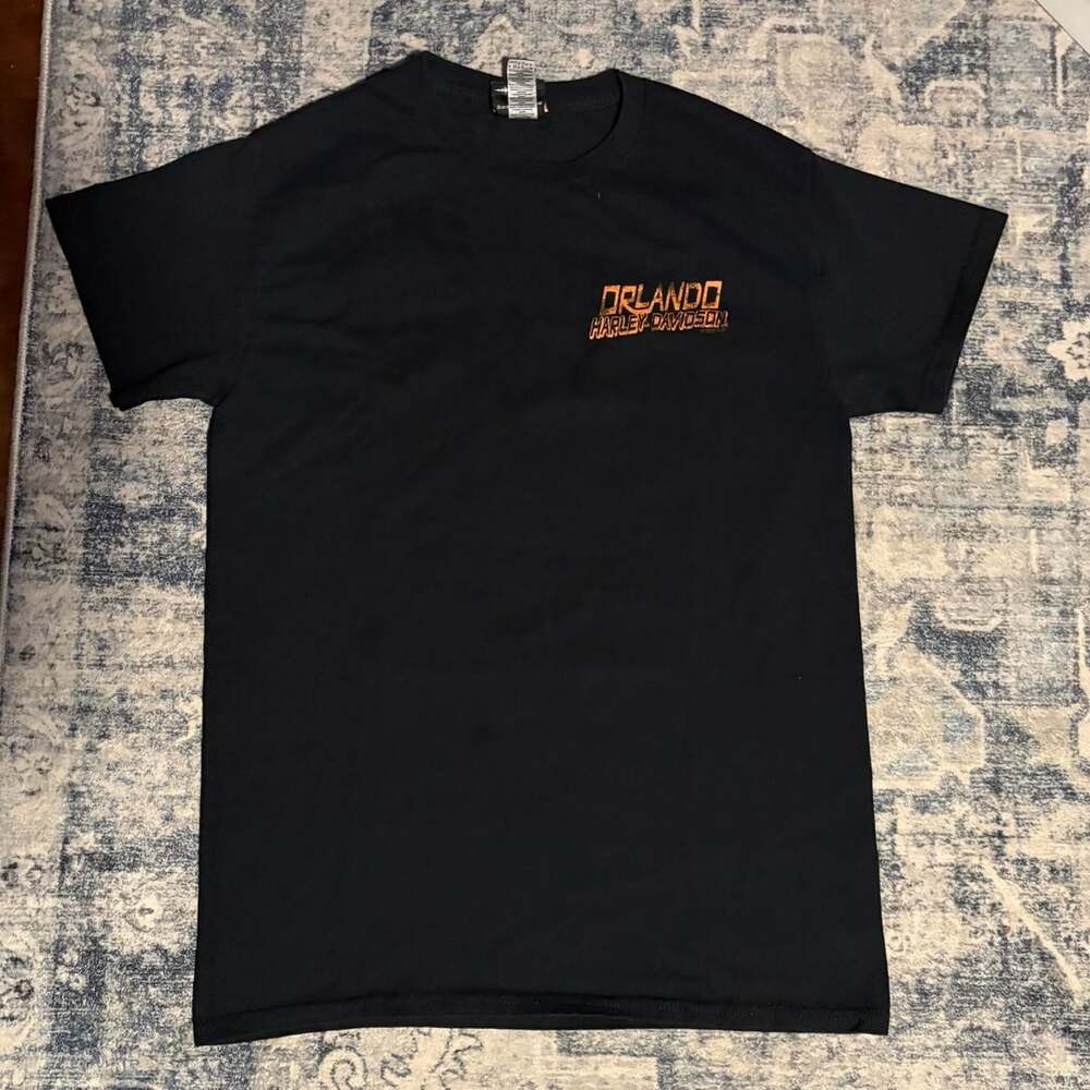 Harley-Davidson Orlando T-Shirt Size S Black Florida Lightning Graphic